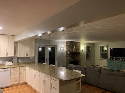 Mid-island Nantucket vacation rental - 1st floor open kitchen/living/dining area