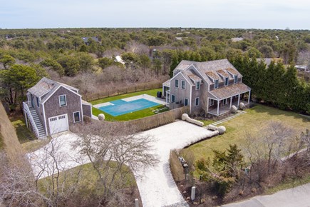 Surfside Nantucket vacation rental - Aerial of PropertyMain HousePoolDetached Guest Apartment