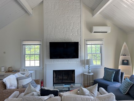 Madaket Nantucket vacation rental - Family Room With Bar, Smart TV & Wood Burning Fireplace