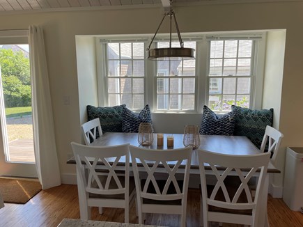 Madaket Nantucket vacation rental - Dining Area For 8-10 With 3 Spots on Kitchen Island