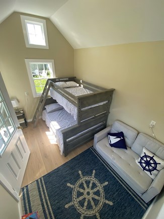 Siasconset Nantucket vacation rental - Bunk House Interior with bunks and pull-out couch Airconditioned