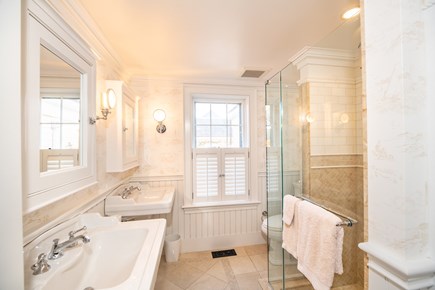 Nantucket town Nantucket vacation rental - Lower-level bath with double sinks.
