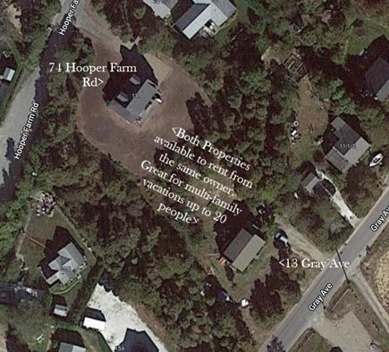 Surfside Nantucket vacation rental - Map view showing the 2 houses w/ adjoining yet private back yards