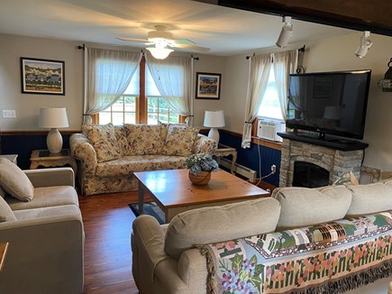 Surfside Nantucket vacation rental - Living room with 45in LG Tv with electric fire place