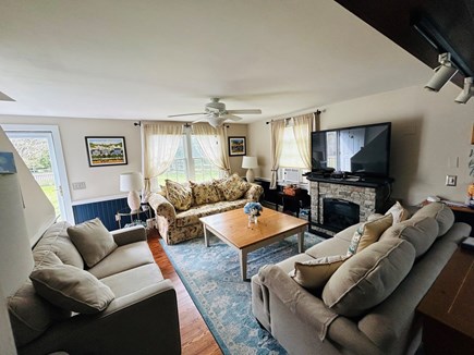 Surfside Nantucket vacation rental - Living room with 45in LG Tv with electric fire place