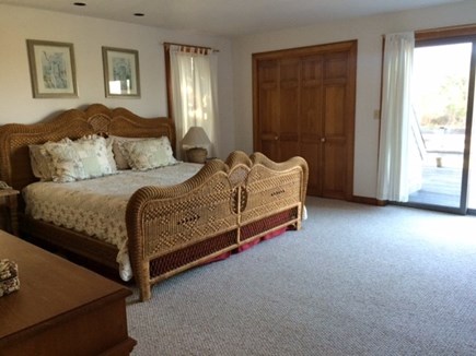 Madaket Nantucket vacation rental - Master bedroom with slider to deck and en suit bathroom