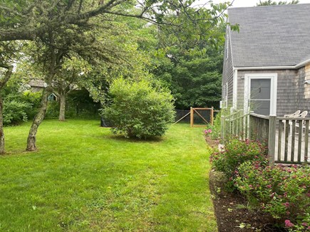 Cisco - Miacomet, Hummock Pond Nantucket vacation rental - Side yard off kitchen with grilling area and access to backyard