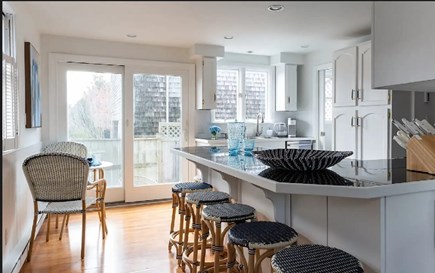 Nantucket town Nantucket vacation rental - Cozy Kitchen with counter seating and bistro table.