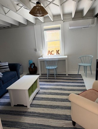 Nantucket town Nantucket vacation rental - Basement 75" flat screen, desk, sleeping alcove and pull out sofa