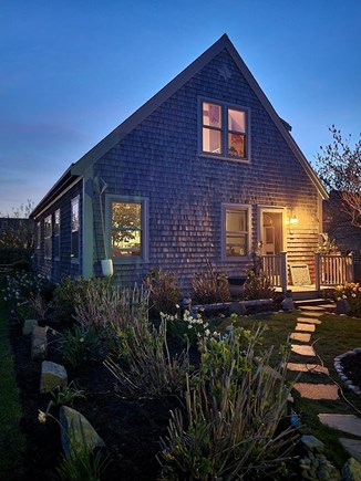 Mid-island, Nantucket Nantucket vacation rental - Front of house on spring evening.