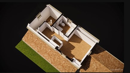 Nantucket town Nantucket vacation rental - Second floor layout 3D