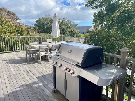 Nantucket town Nantucket vacation rental - Expansive deck off main living area with grill and pastoral views