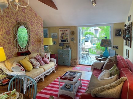 Nantucket town Nantucket vacation rental - Living area with French Doors that open to deck &amp; private yard.