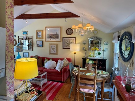Nantucket town Nantucket vacation rental - Cathedral Living area with dining area, 2 couches and smart TV