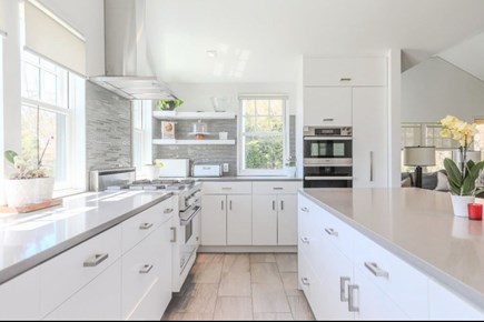 Mid-Island Nantucket vacation rental - Chef's kitchen with vaulted ceilings and lots of light.