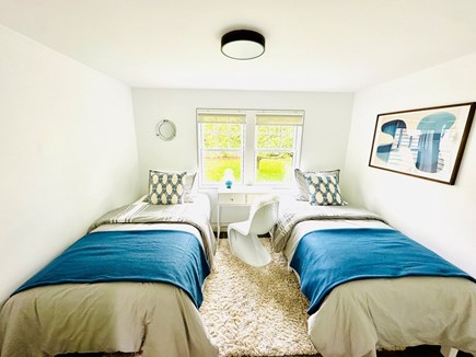 Surfside Nantucket vacation rental - New twin bedroom overlooking yard and garden area.