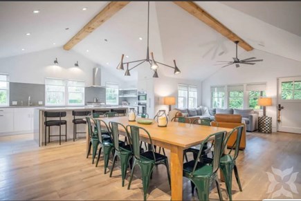 Mid-Island Nantucket vacation rental - Open floor plan with chef’s kitchen seating for 12-16.