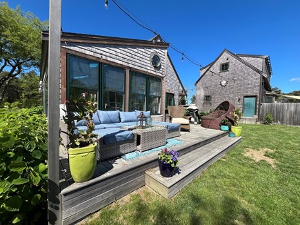 Surfside Nantucket vacation rental - Our outdoor living room. We have shade structure now.
