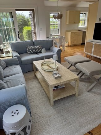 Madaket Nantucket vacation rental - Living room and open kitchen.