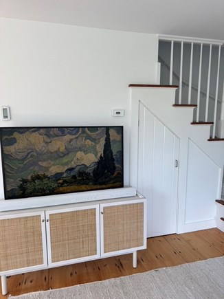 Madaket Nantucket vacation rental - Samsung Frame Smart TV with Sonos sound system.