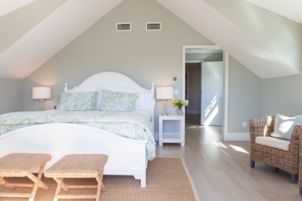 Siasconset Nantucket vacation rental - One of Two primary bedrooms with private balcony