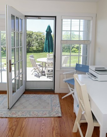 Tom Nevers - Madequecham Nantucket vacation rental - Den downstairs with daybed, tv, desk