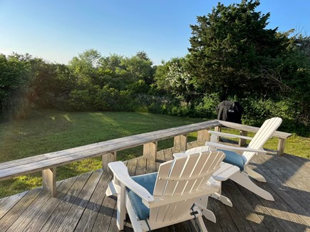 Cisco - Miacomet, Walk to Cisco Brewery, Bartlet Nantucket vacation rental - Sunny private deck w/grill + enclosed outdoor shower.
